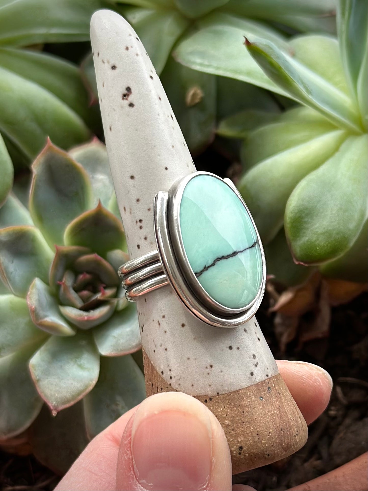 Mint Desert Bloom Variscite Ring in size 9.5
