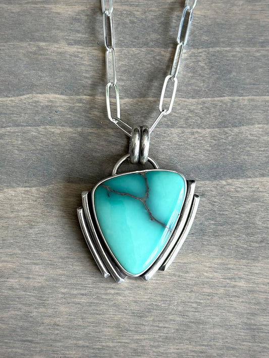 Art Deco Desert Bloom Variscite Pendant