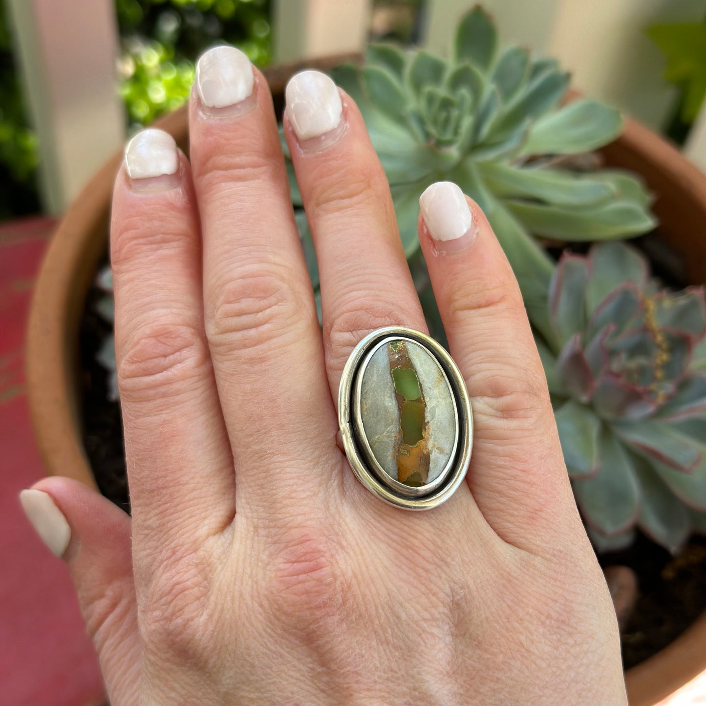 Royston Ribbon Turquoise Ring in size 7