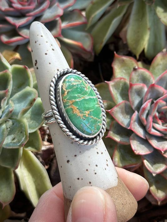 Australian Variscite Twist Ring in size 6.75 to 7