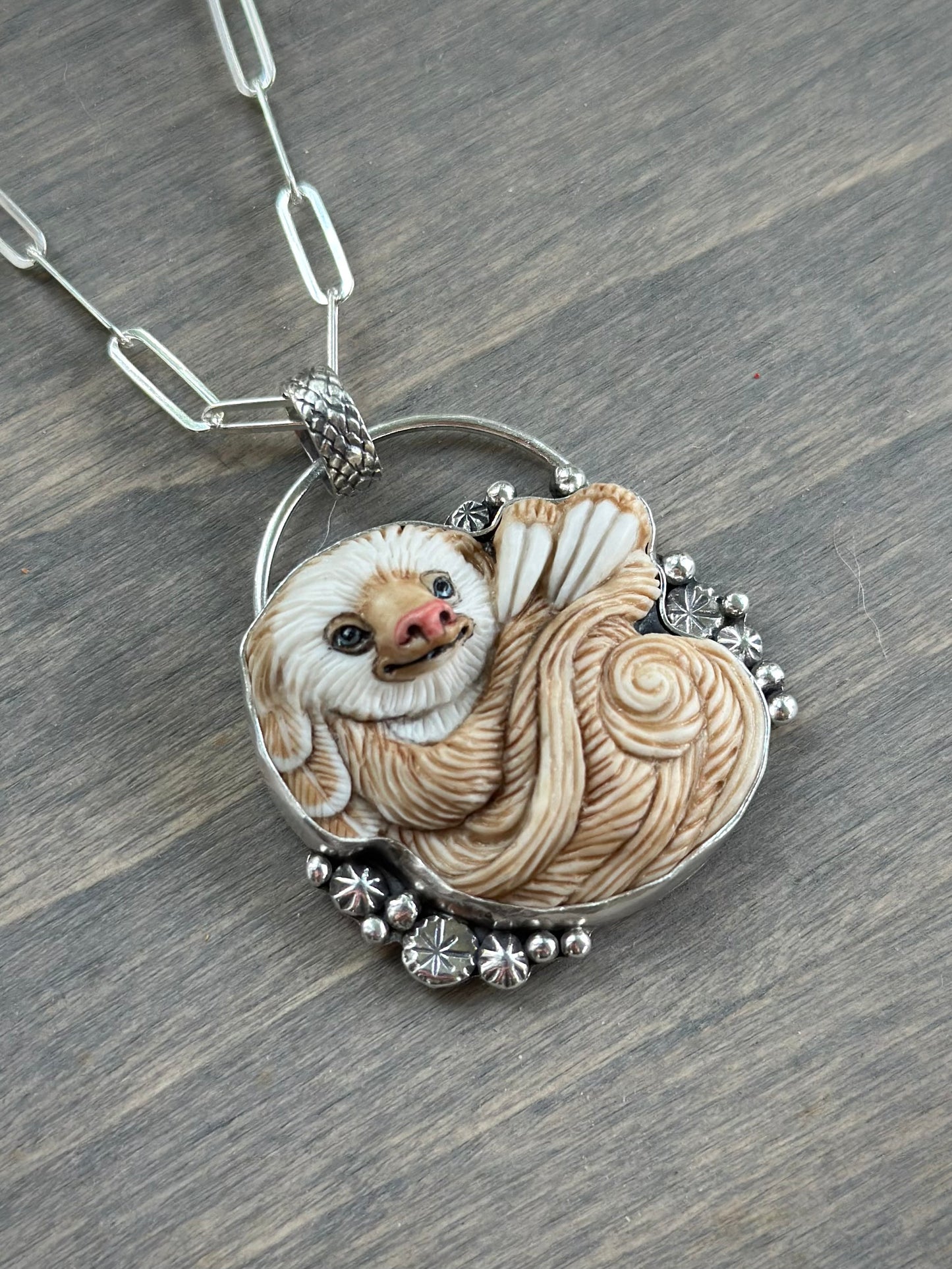 Laura Mears Swirly Sloth Pendant