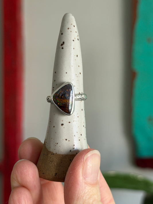 Australian Boulder Opal Ring in size 8