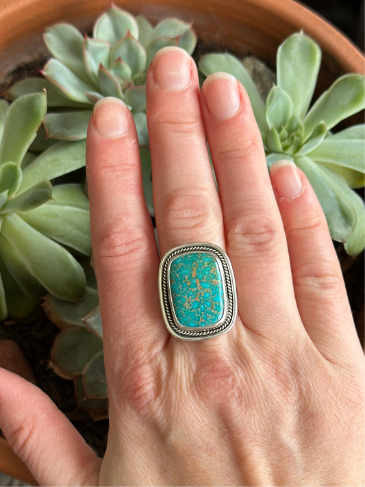 Catalina Turquoise Shadowbox Ring in size 9