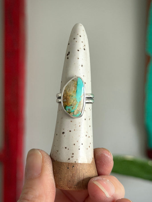 Royston Boulder Turquoise Ring in size 7