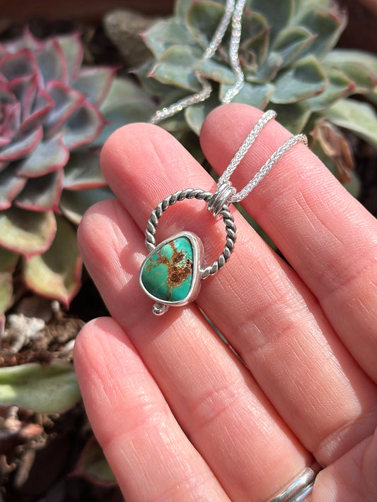 Small Chunky Twist Royston Turquoise Pendant