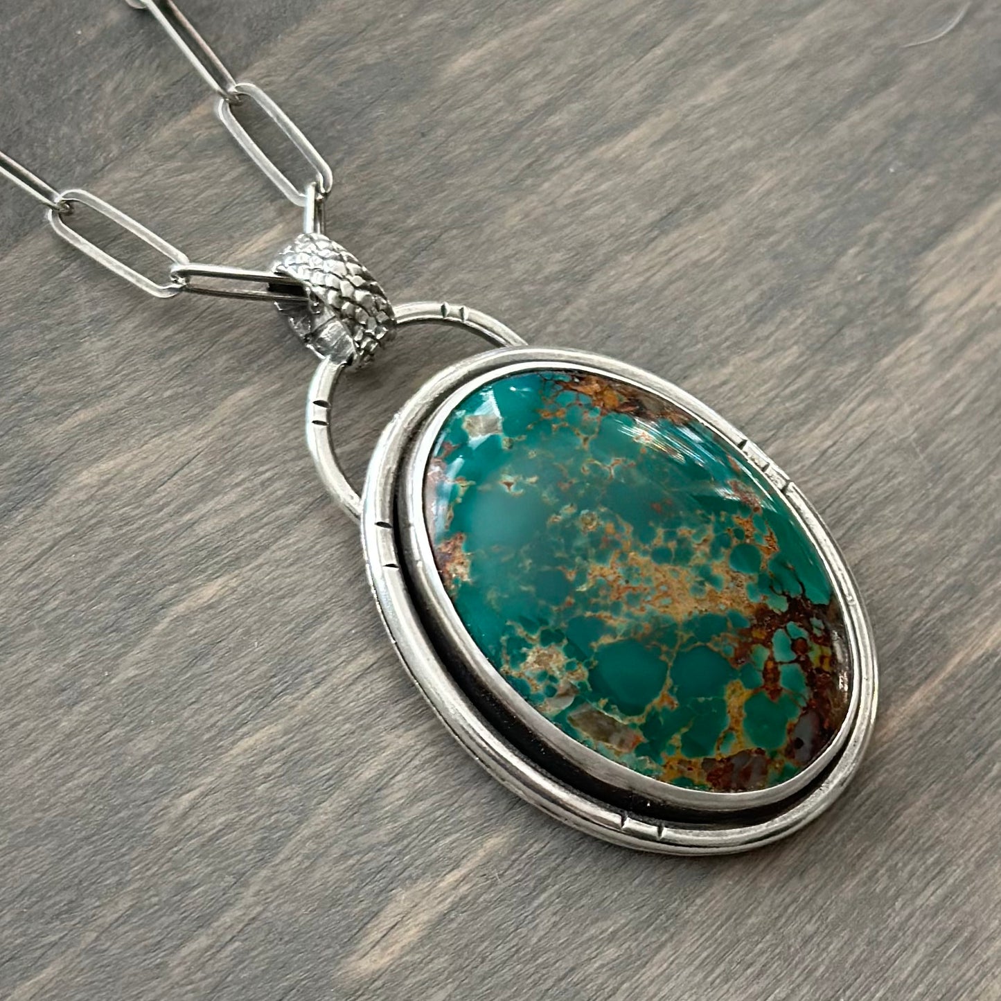 Royston Turquoise Statement Pendant in Green