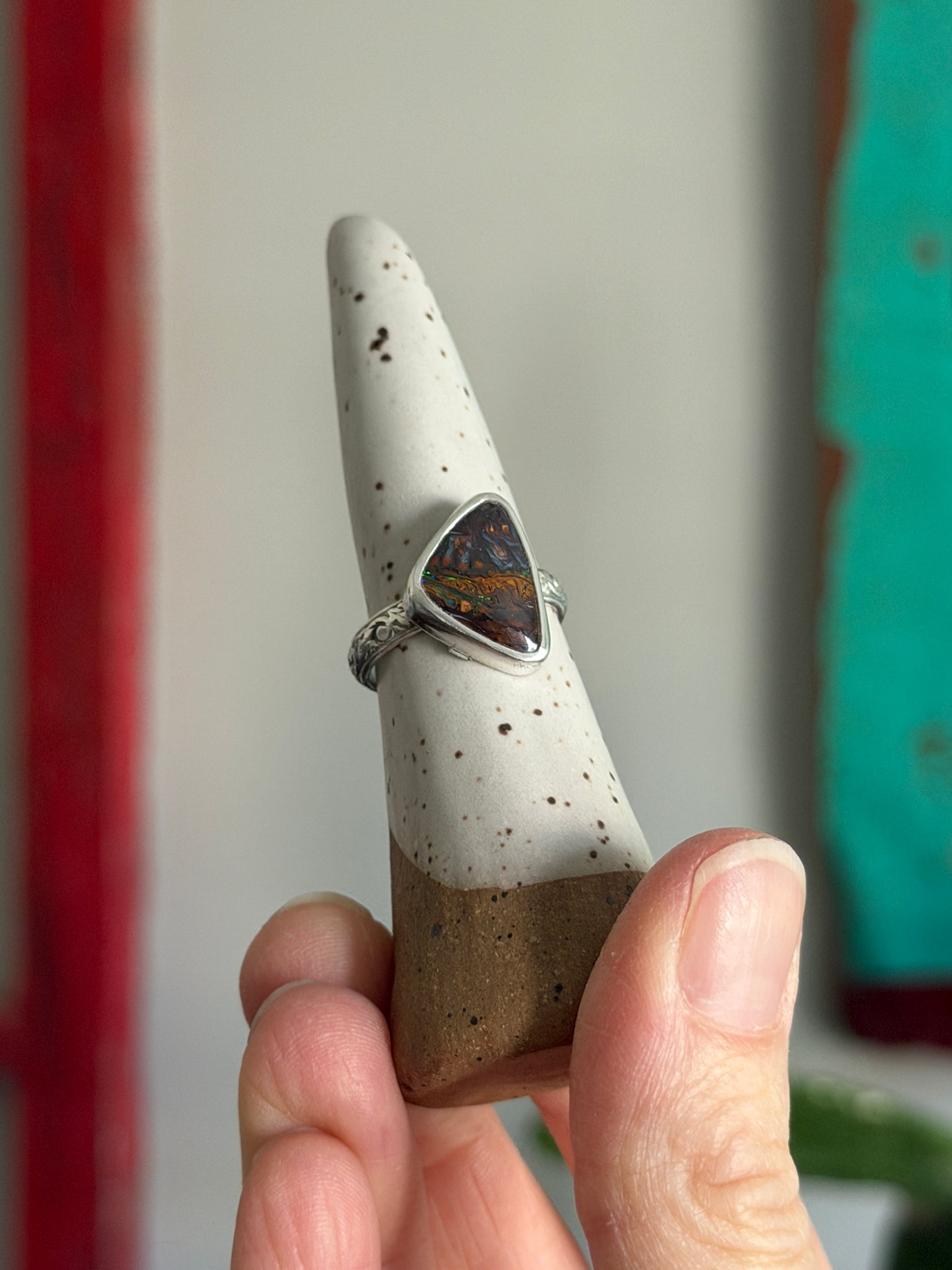 Australian Boulder Opal Ring in size 8