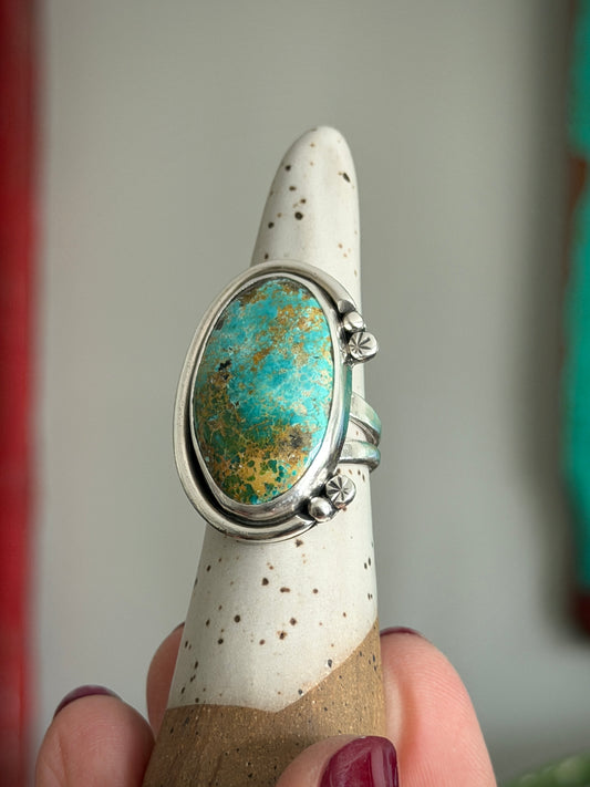 Thunderbird Turquoise Funky Ring size 7