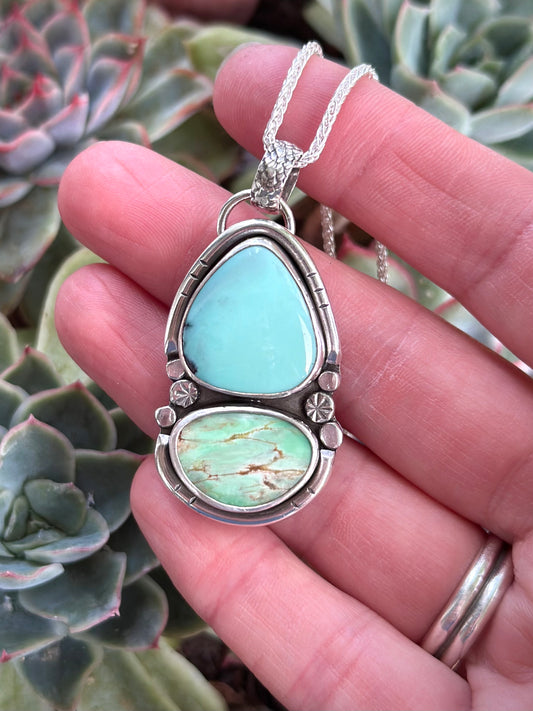 Desert Bloom + Australian Variscite Color Totem Pendant