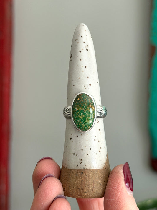 Patagonia Turquoise Ring in Green size 8.5 STAMPED BAND
