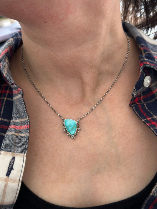 Fox Turquoise Suspended Pendant v4