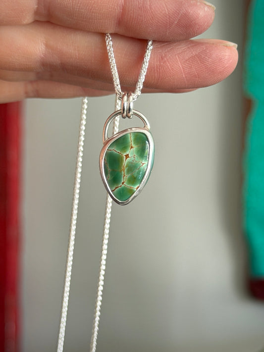 Turtleback Australian Variscite Pendant