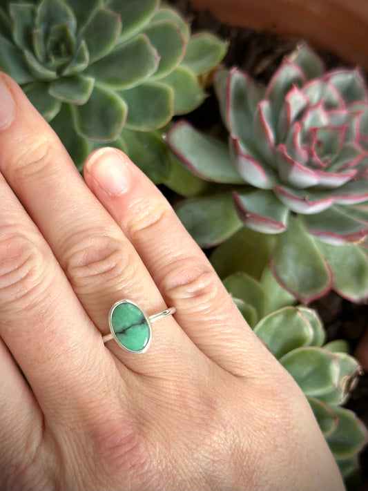 Desert Bloom Variscite Stacker Ring in size 6-1/2