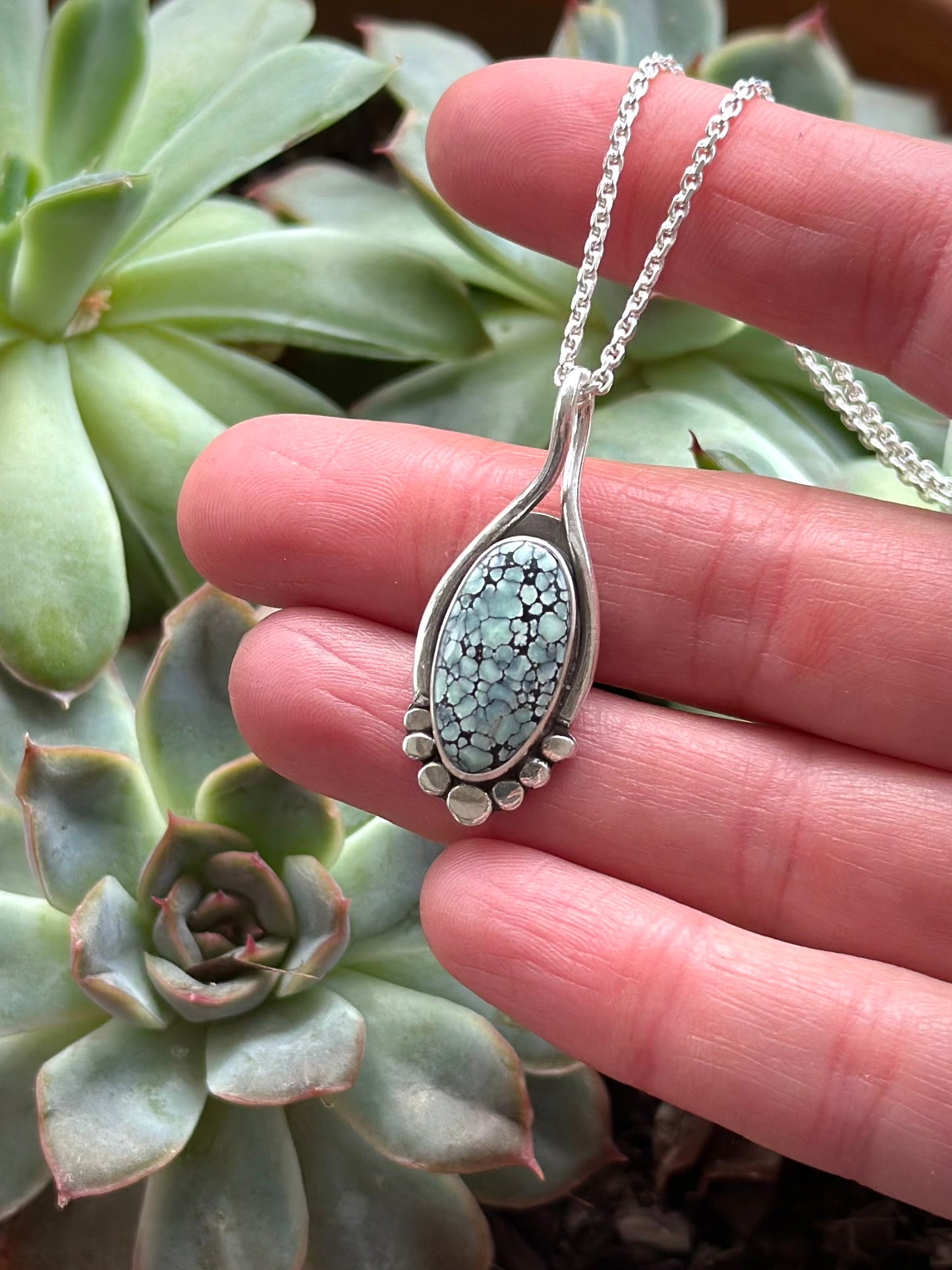 Desert Bloom Variscite Wishbone Pendant
