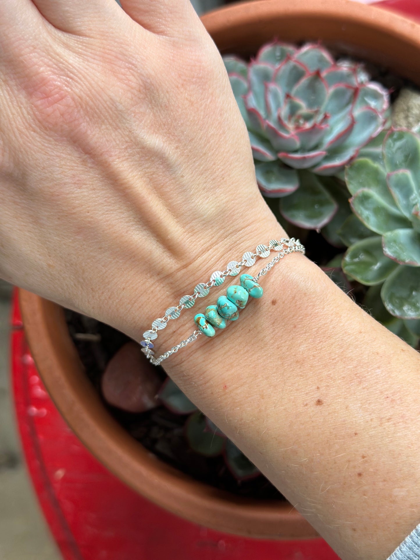 Sierra Nevada Turquoise Bracelet + Fringe Earrings