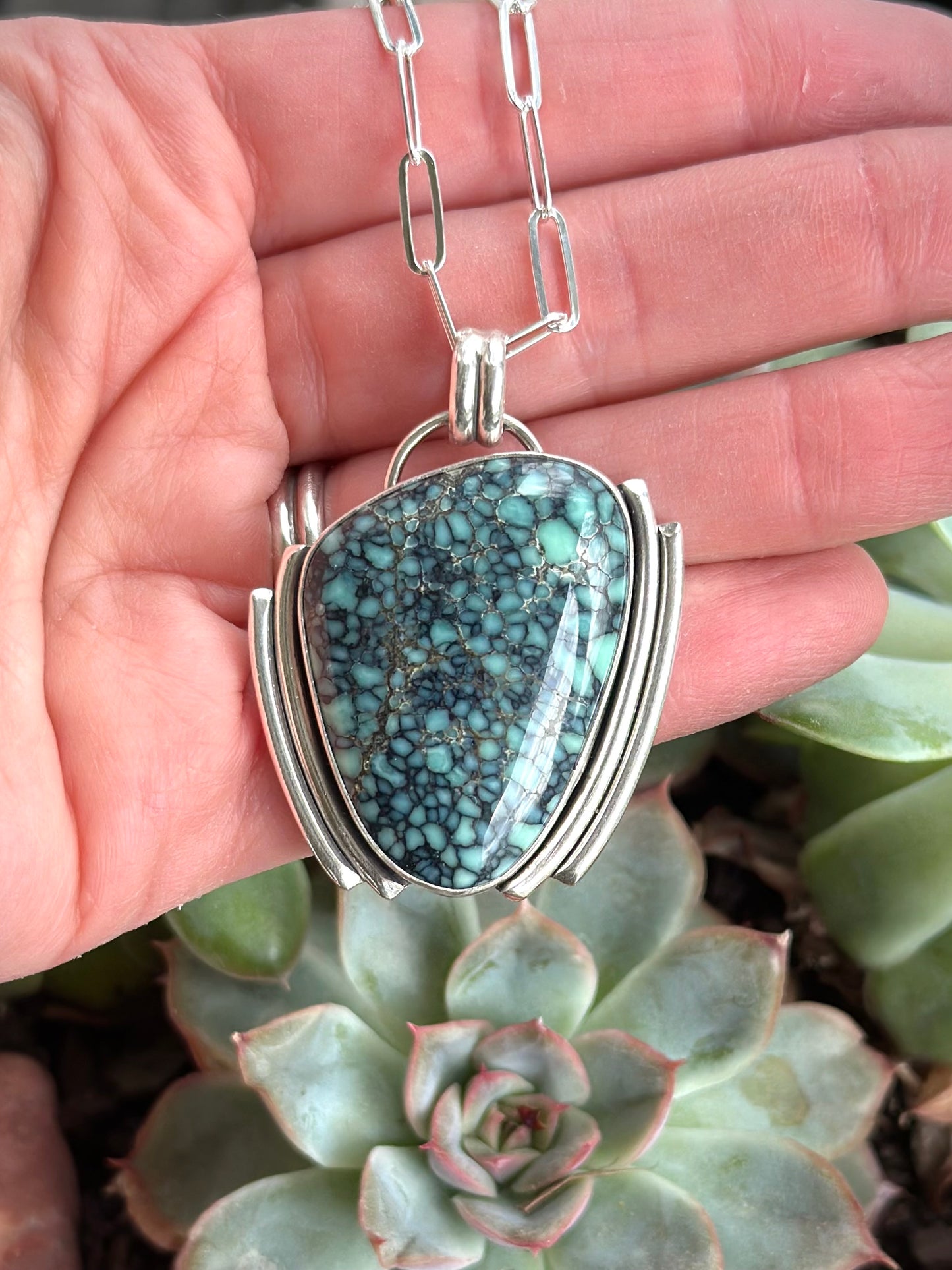 New Lander Variscite Art Deco Pendant
