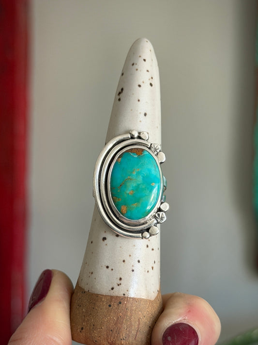 Kingman Turquoise Funky Ring size 8.25