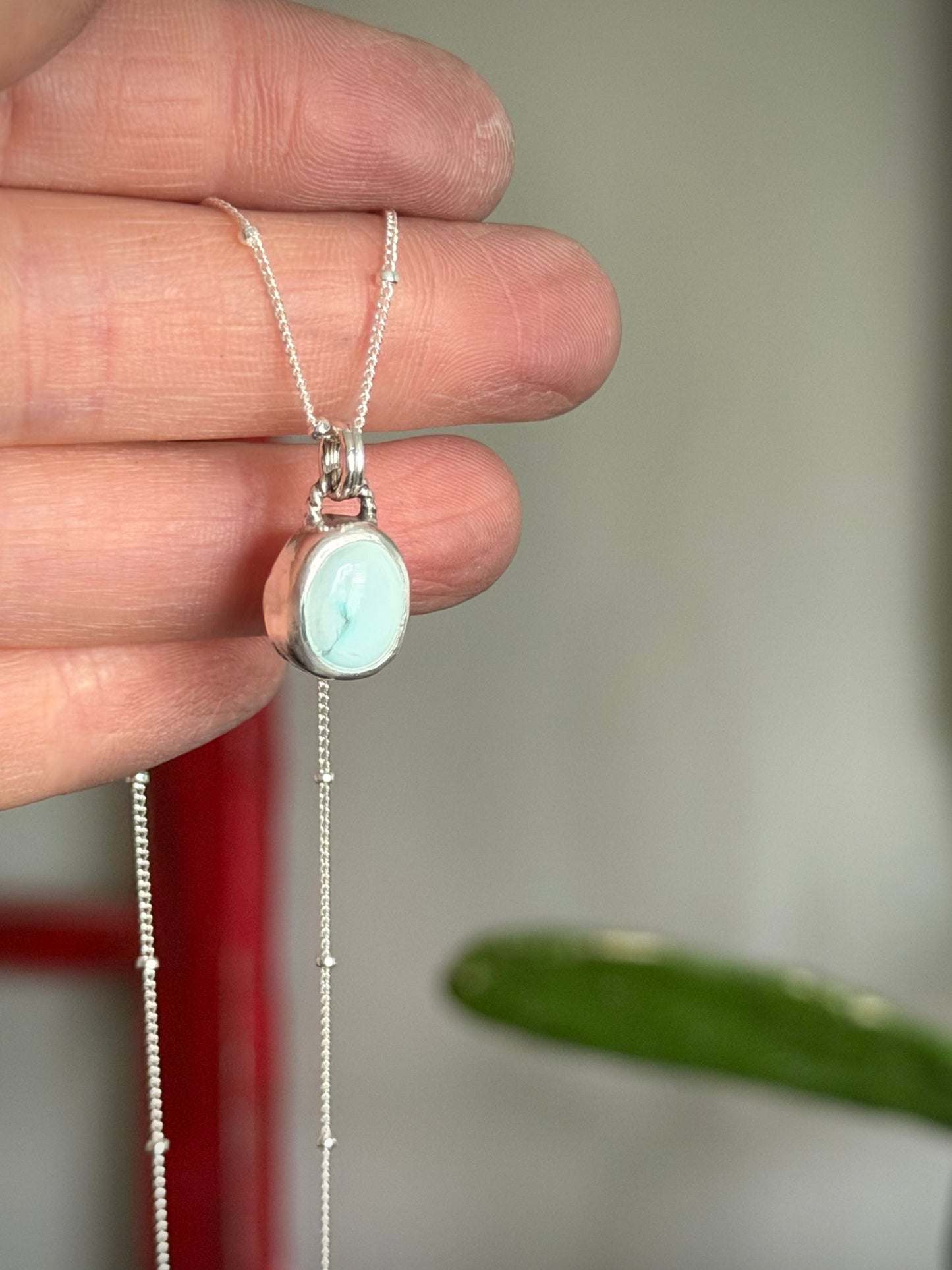 White Carico Lake Turquoise Necklace
