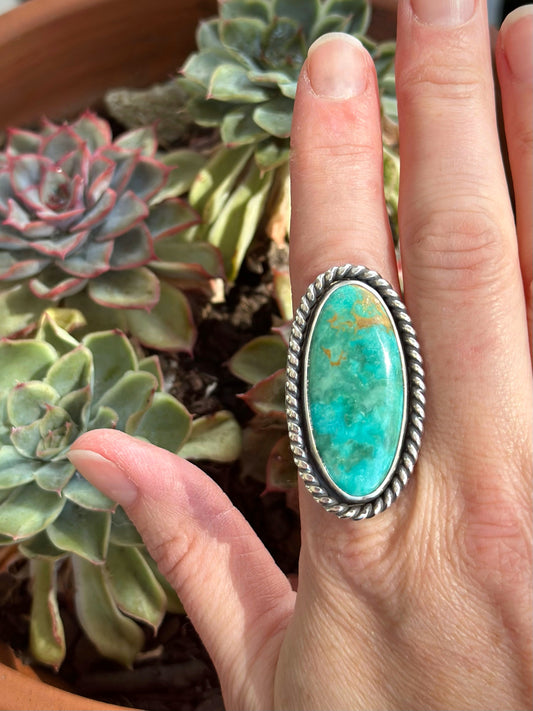 Patagonia Turquoise Twist Ring in size 8-3/4 to 9