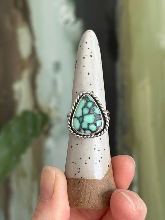 Calypso Variscite Twist Ring in size 7.75