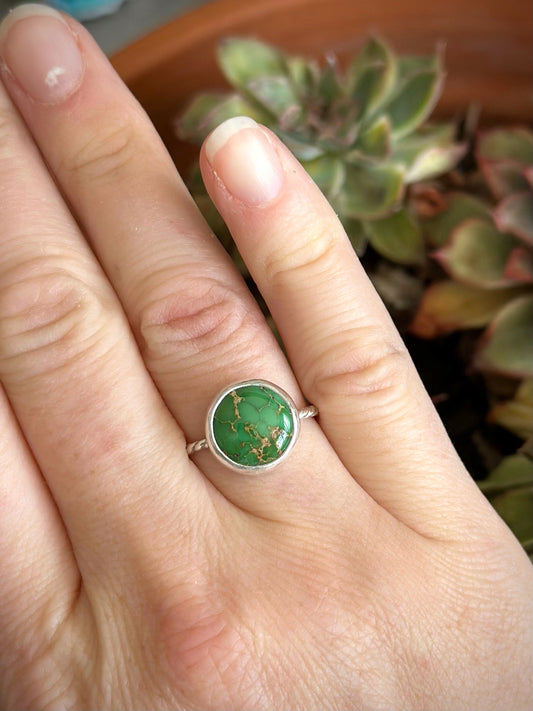 Emerald Valley Turquoise Twist Stacker Ring in size 8