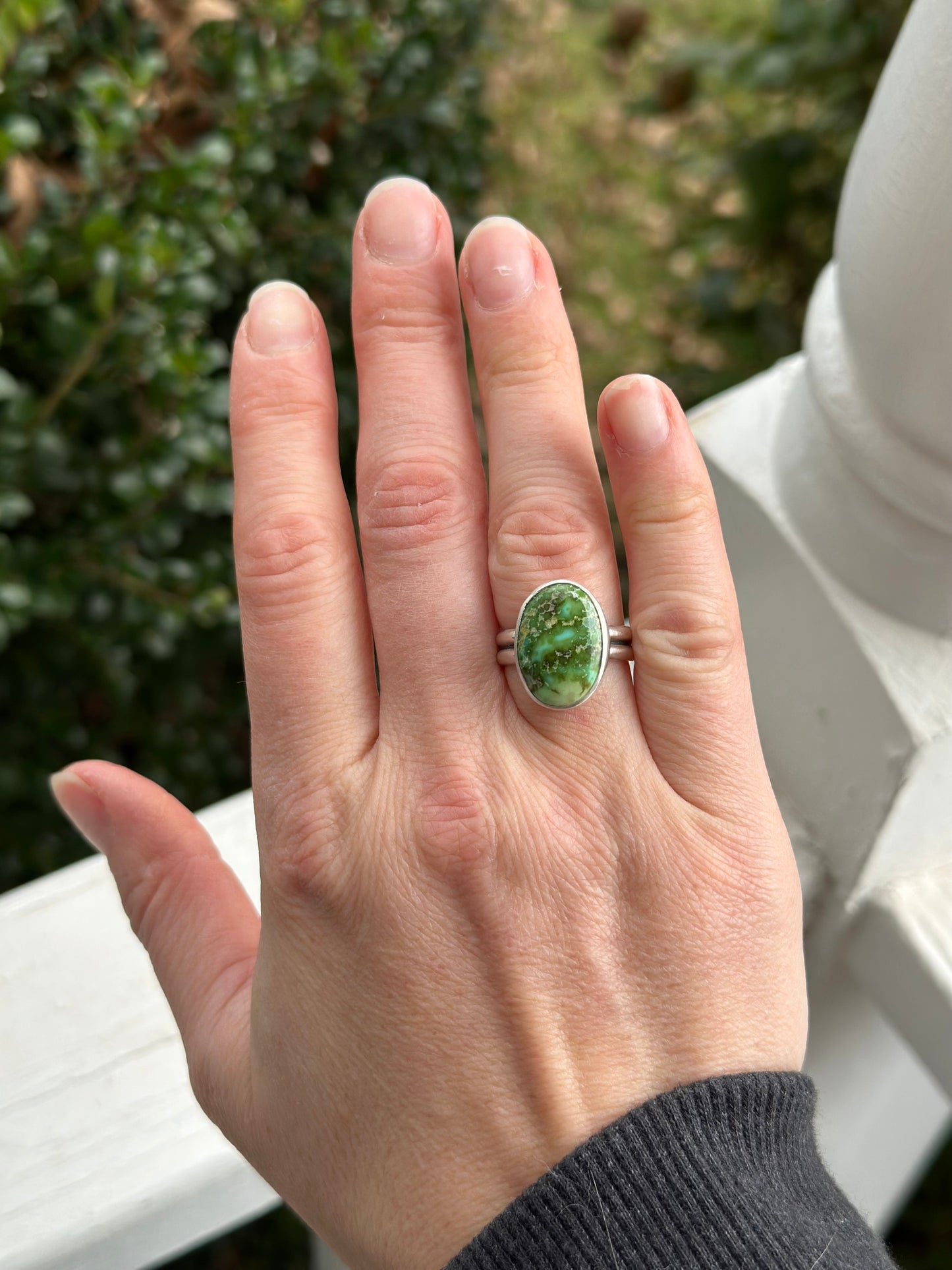 Emerald Basin Variscite Ring in size 8