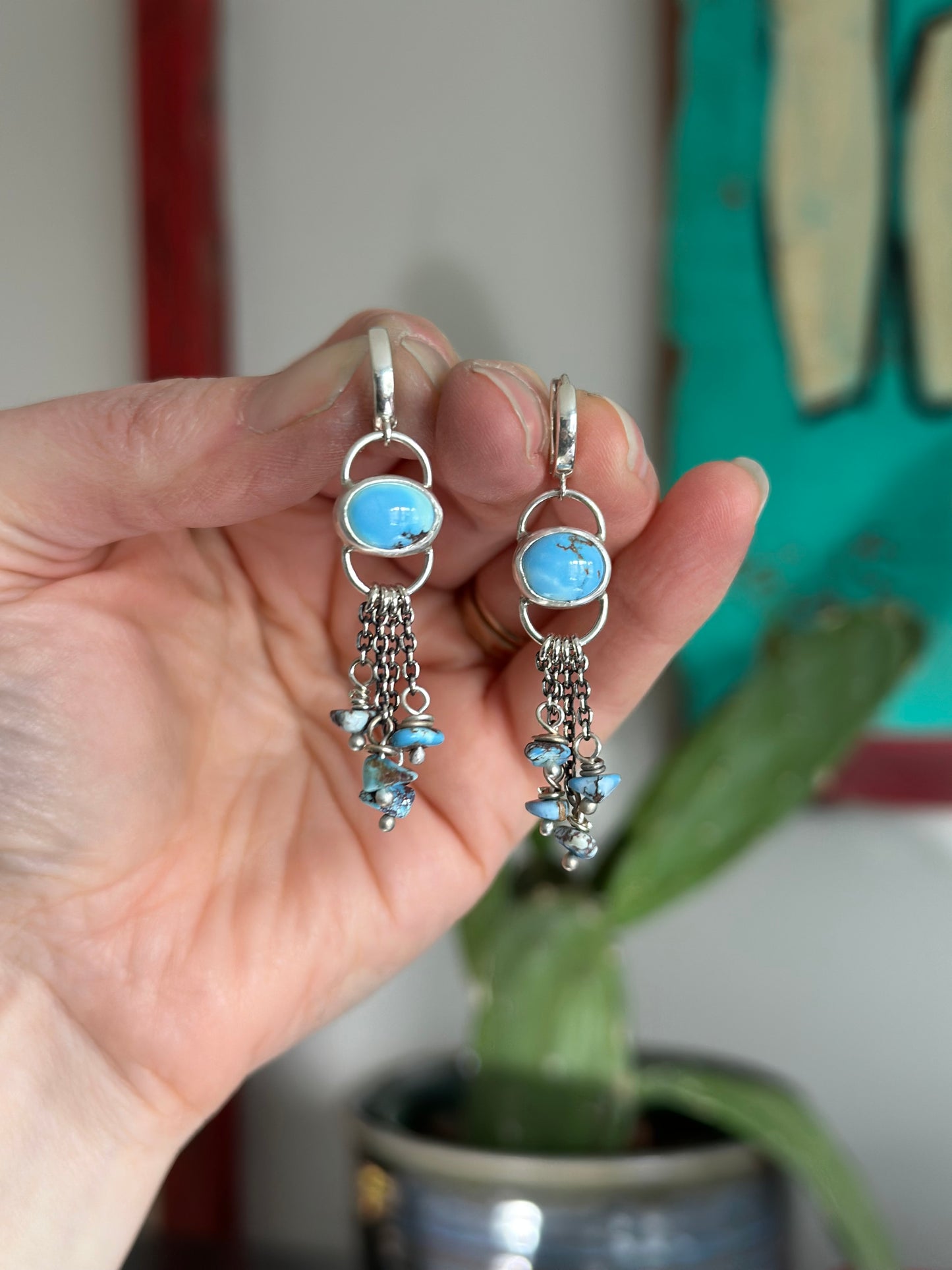 Golden Hills Turquoise Huggie Hoop Earrings