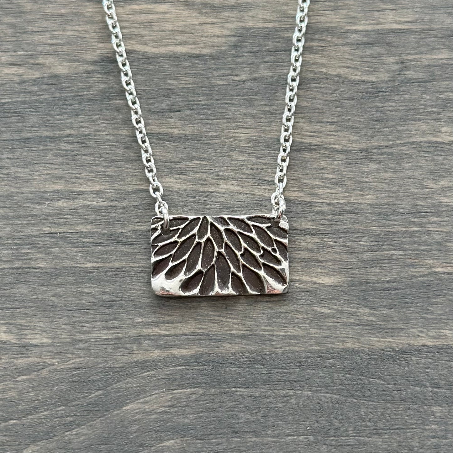 Speckled Bar Necklace in Fine Silver Horizontal v1