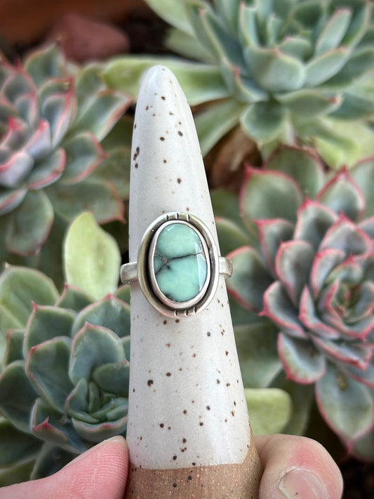 Desert Bloom Variscite Shadowbox Ring in size 6.5