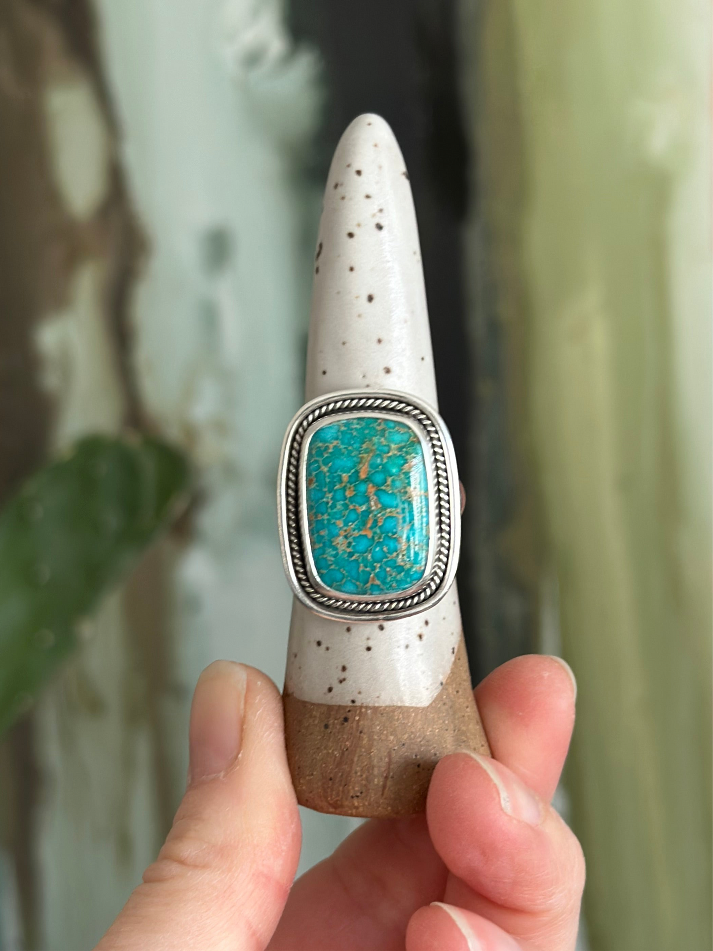 Catalina Turquoise Shadowbox Ring in size 9