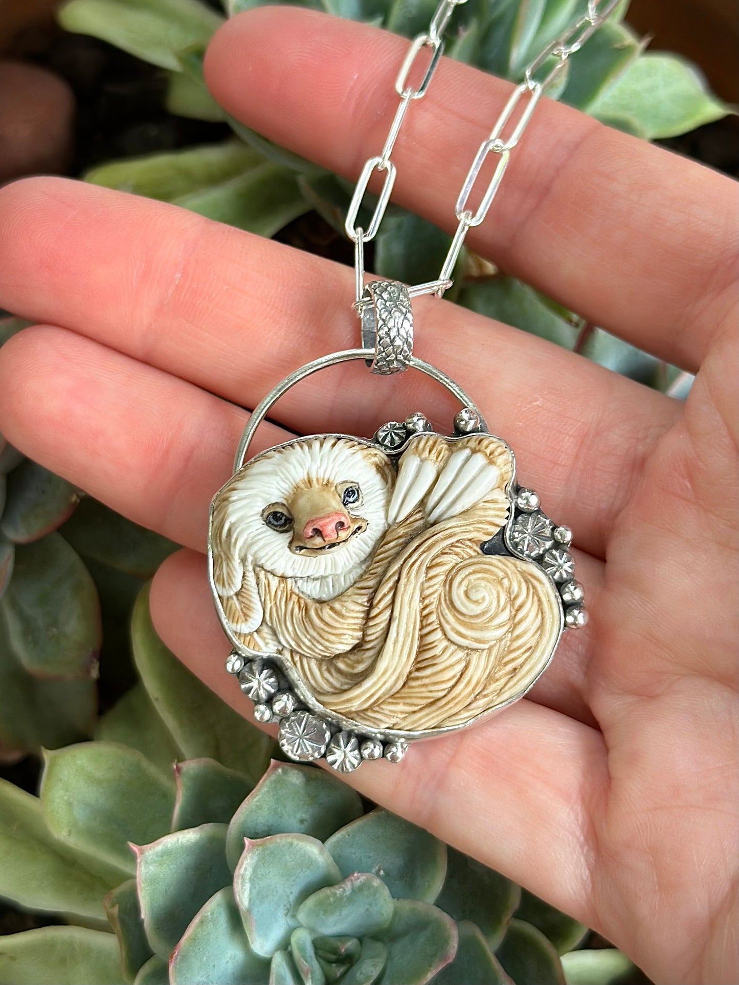 Laura Mears Swirly Sloth Pendant