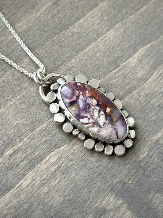 Tiffany Stone Hammered Granulation Necklace