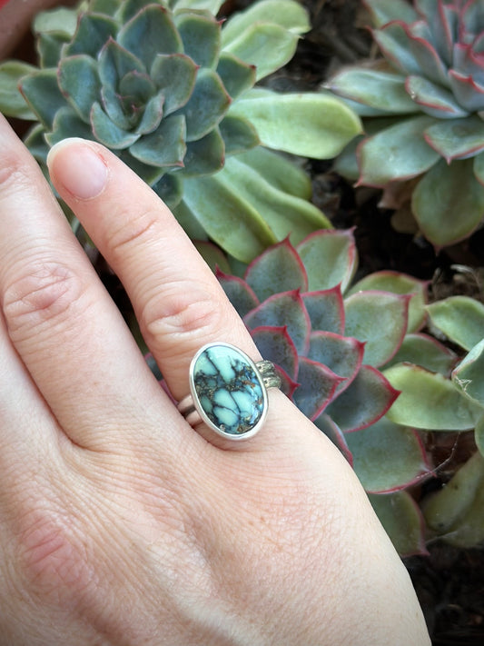 Turtleback Variscite Ring in size 5