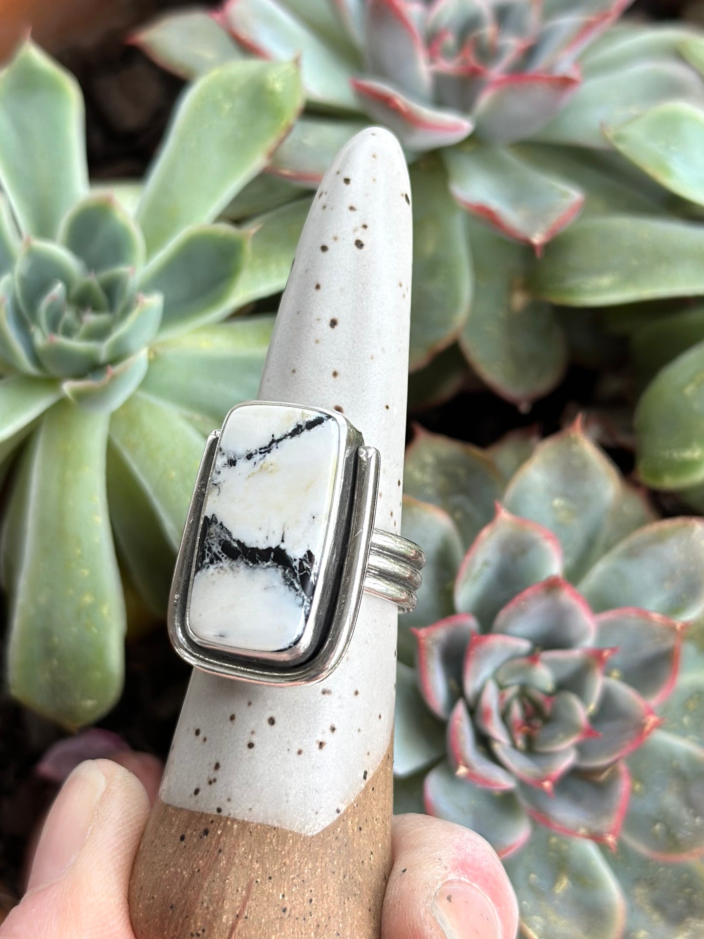 White Buffalo Ring in size 8.75