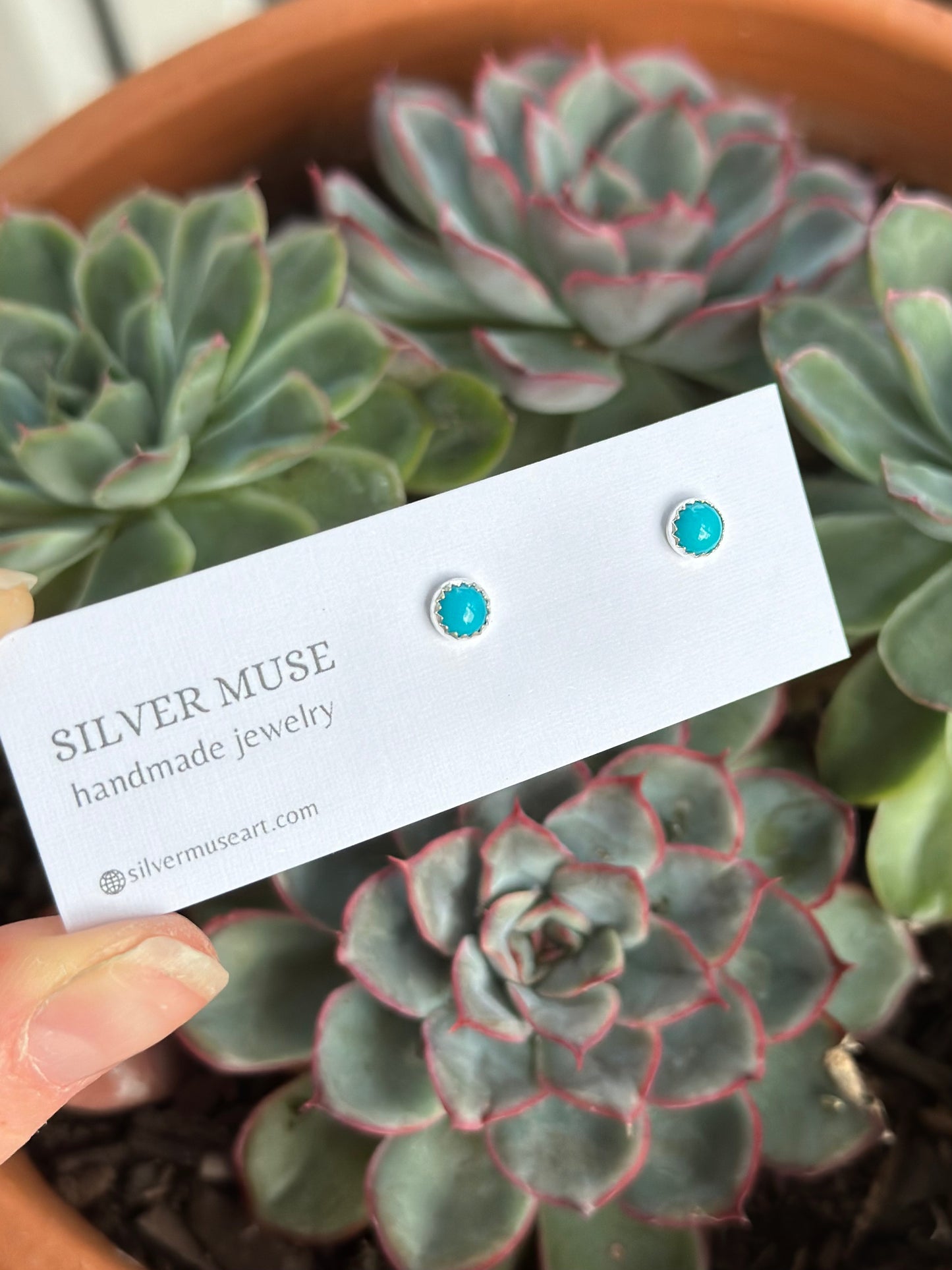 Turquoise Sterling Silver Stud Earrings