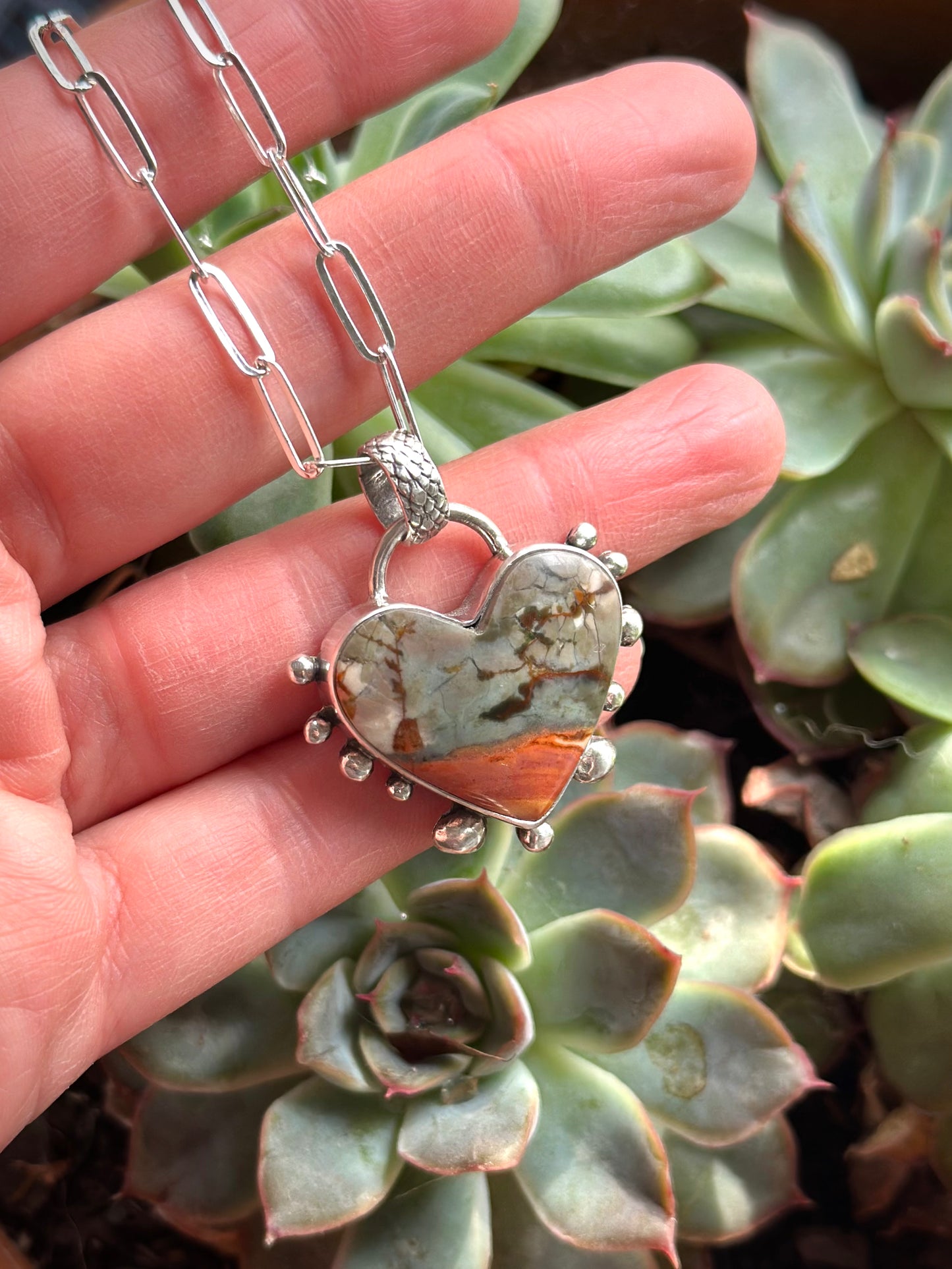 Polychrome Jasper Heart Pendant v1