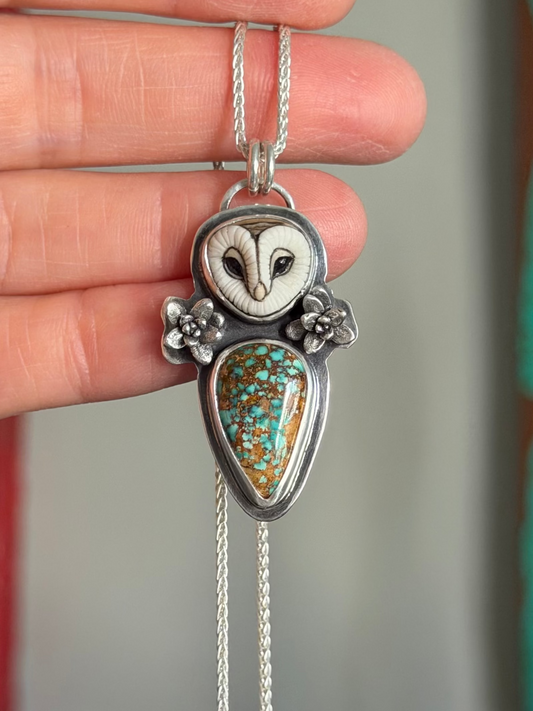 Laura Mears Owl + Patagonia Turquoise Pendant