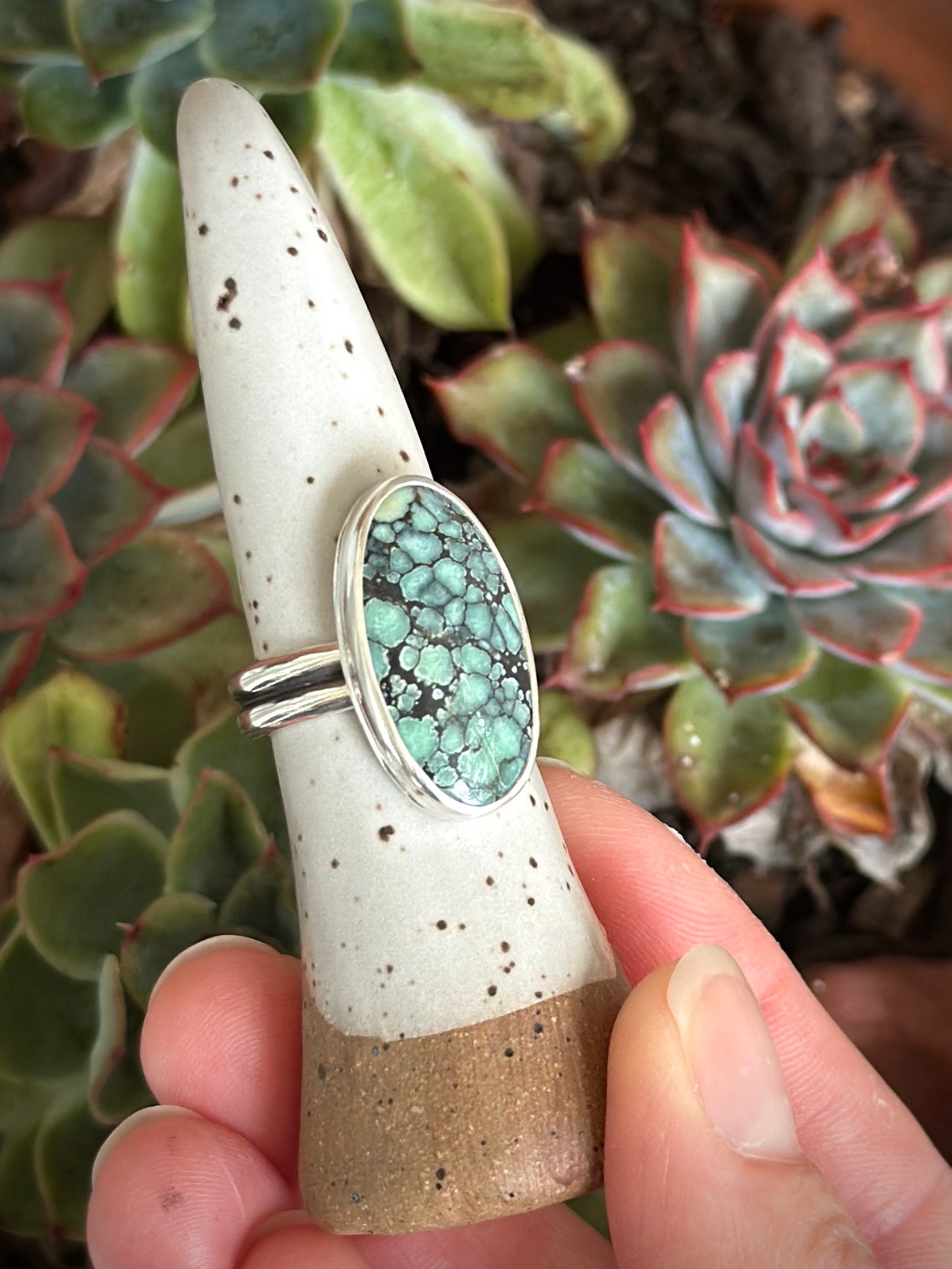 Desert Bloom Variscite Ring in size 8.75