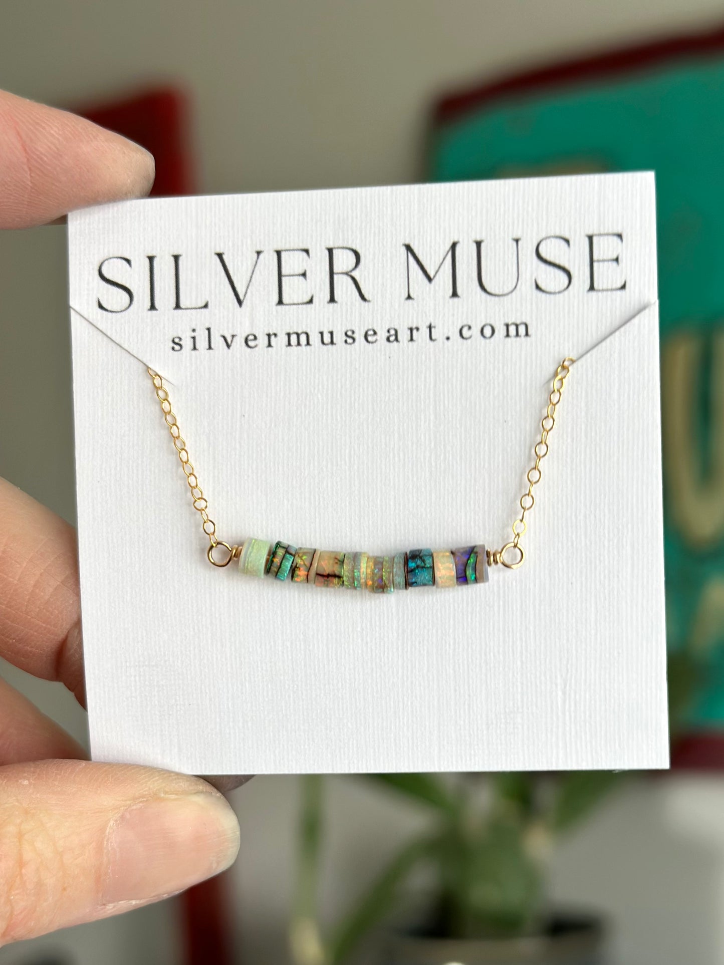 Gold Fill Opal Bead Necklace