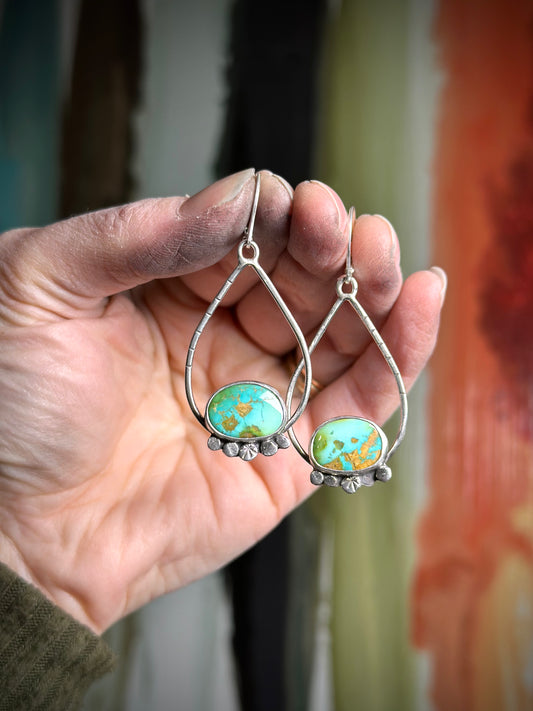 Sonoran Turquoise Oval Hoop Earrings