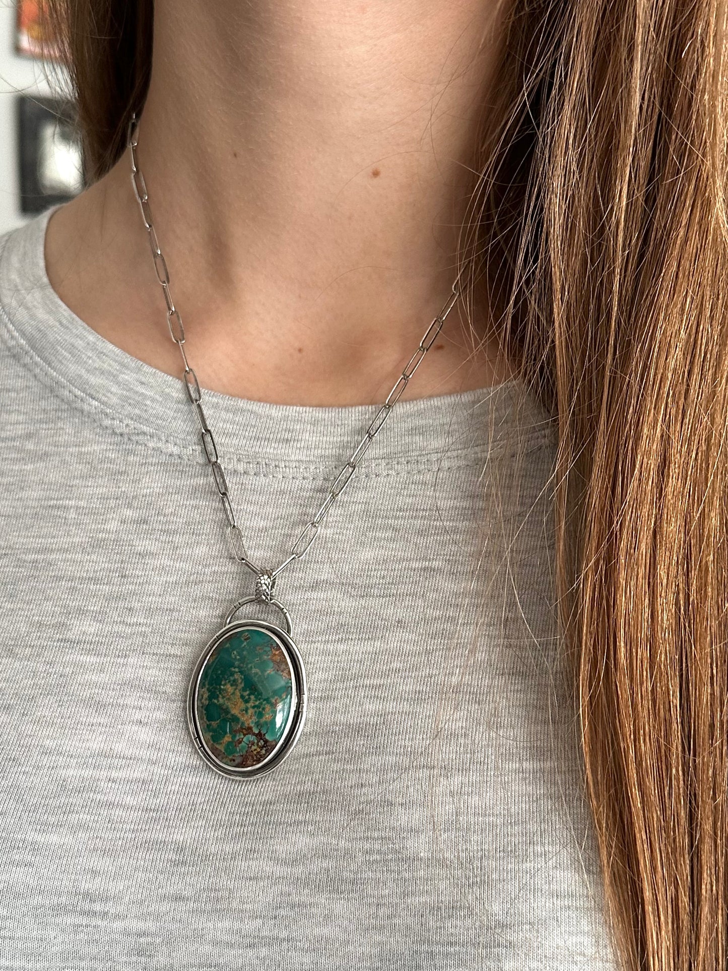 Royston Turquoise Statement Pendant in Green