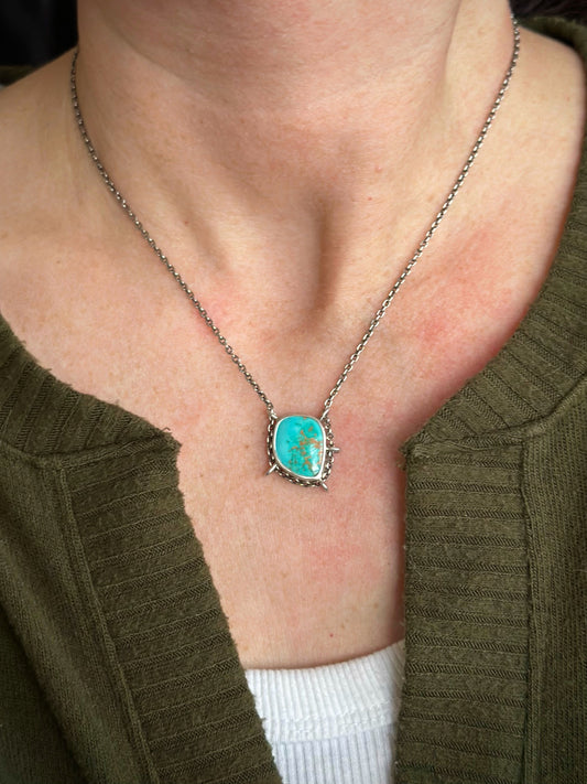 Royston Turquoise Suspended Pendant v7