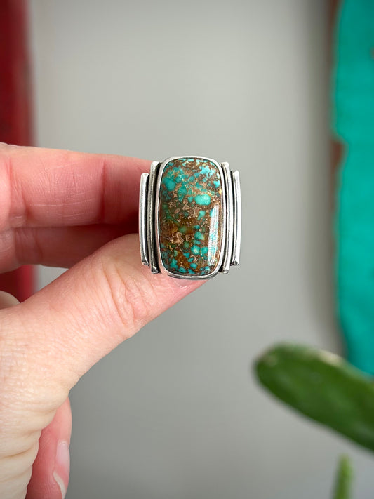 Patagonia Turquoise Art Deco Ring in size 9.5 to 9.75