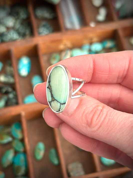 Ivory Desert Bloom Variscite Ring in size 9