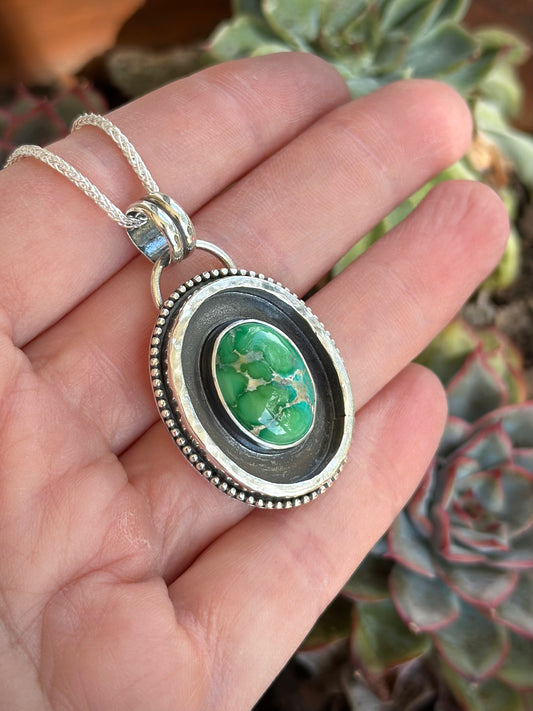 Emerald Valley Shadowbox Pendant in Green