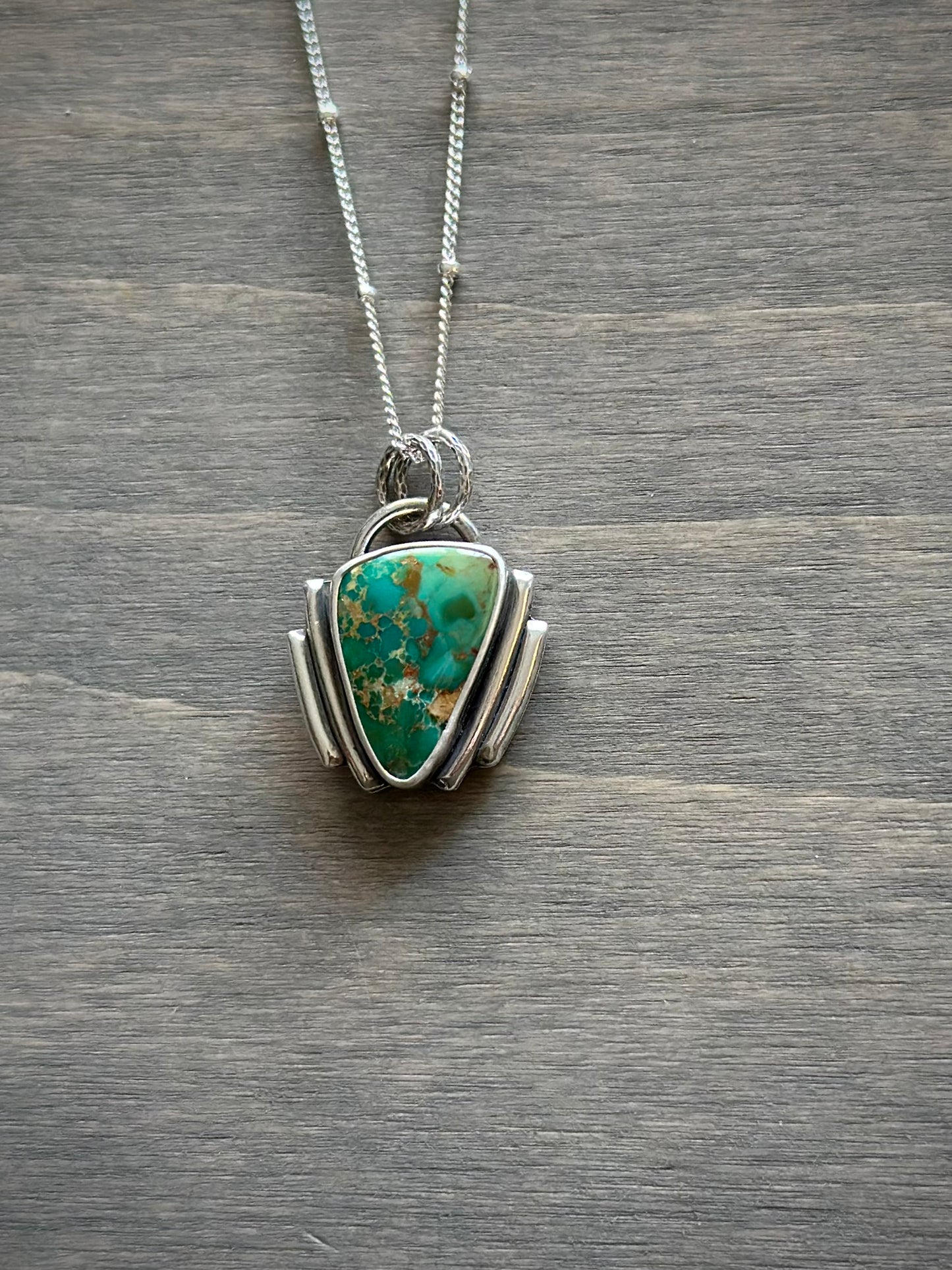 Art Deco Small Royston Turquoise Pendant in green
