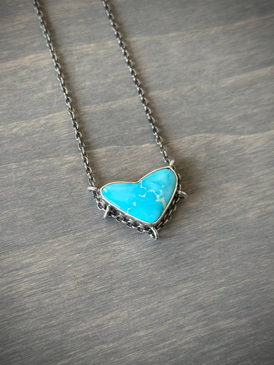 Royston Turquoise Suspended Heart Pendant in Blue