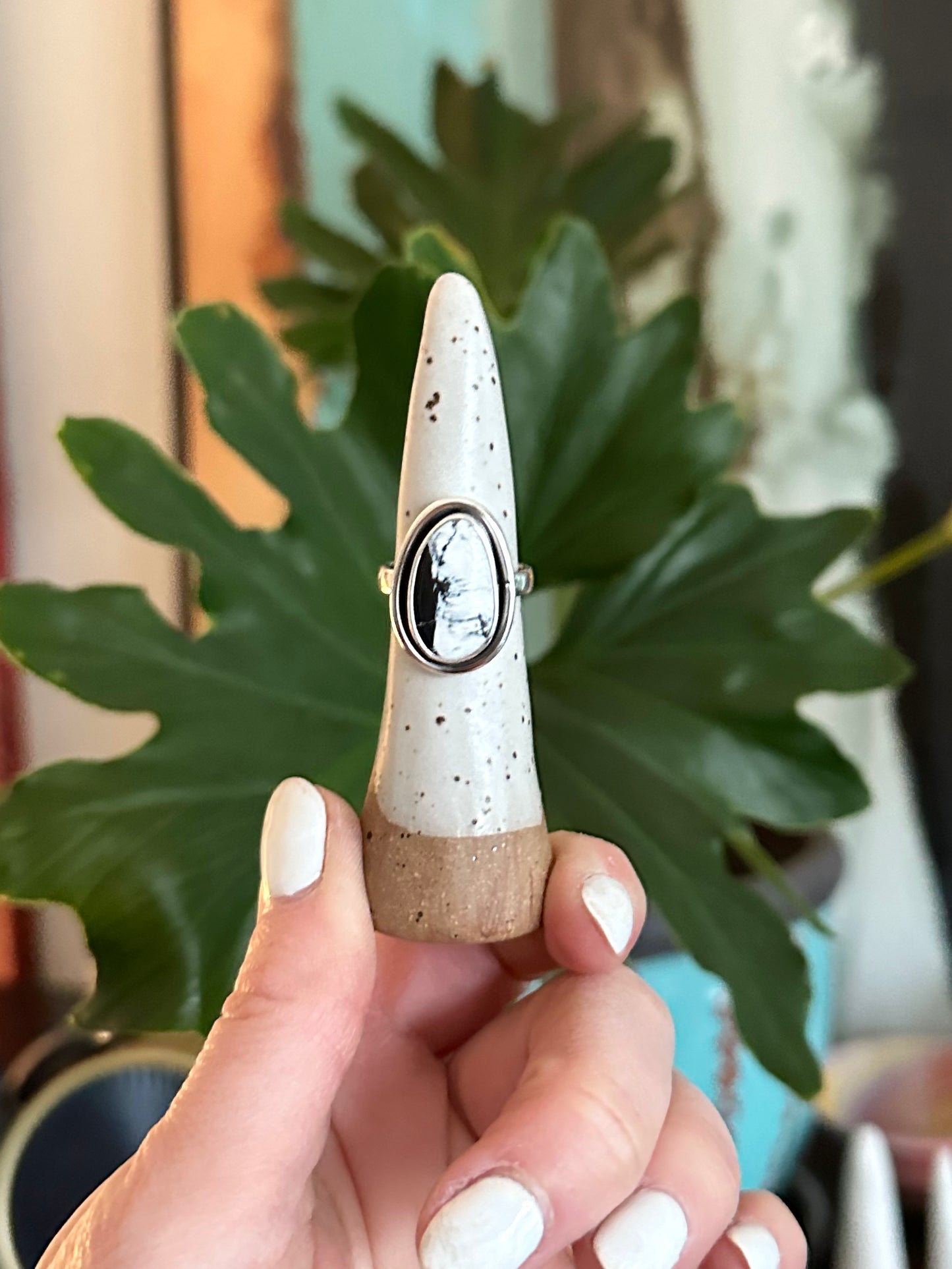White Buffalo Shadowbox Ring size 7