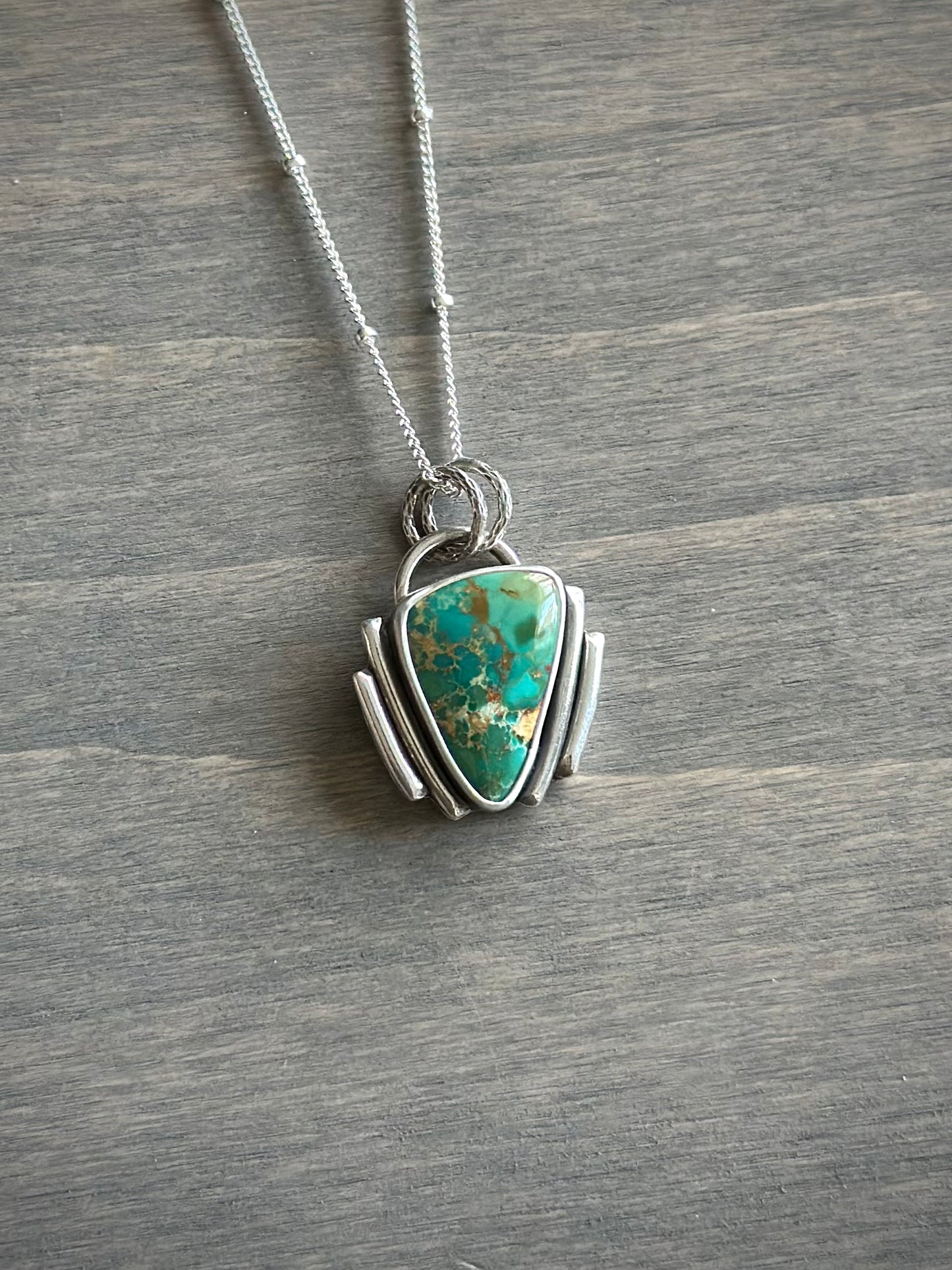 Art Deco Small Royston Turquoise Pendant in green