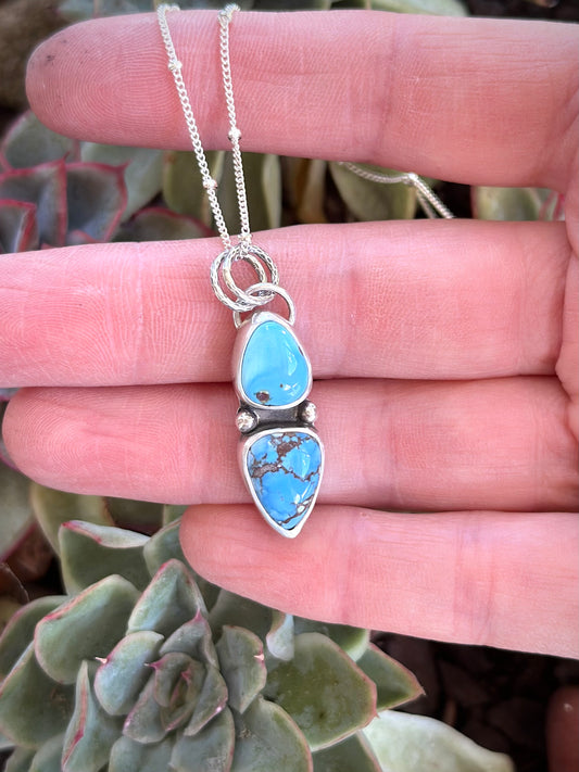 Small Golden Hills Turquoise Totem Pendant